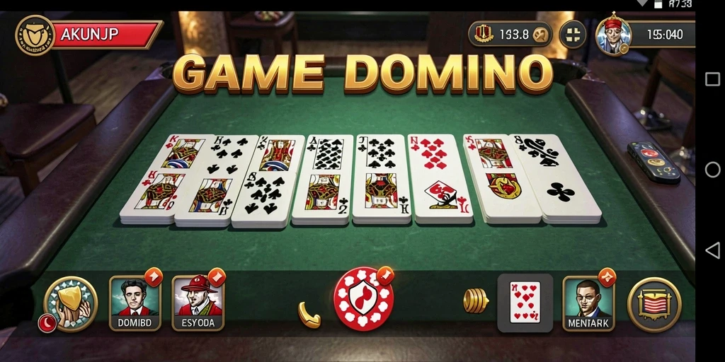 Tampilan gameplay seru dalam game Domino AKUNJP.