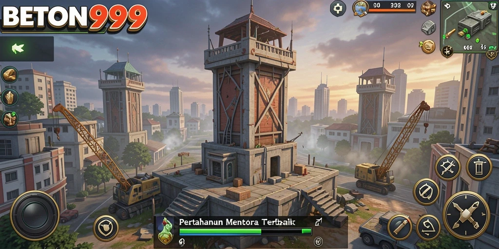 Tampilan gameplay menarik dari BETON999 yang menunjukkan strategi Tower Defense.