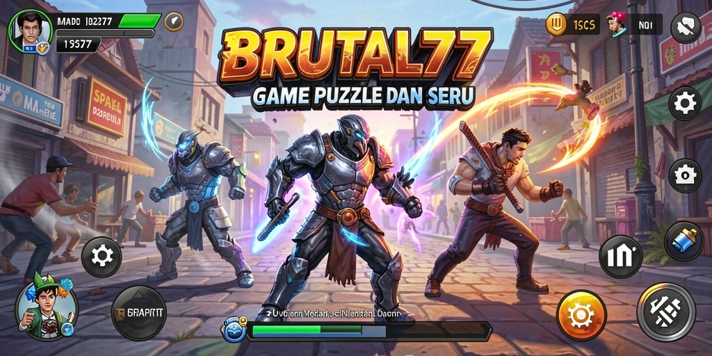 Tampilan gameplay BRUTAL77 yang menantang dan seru.