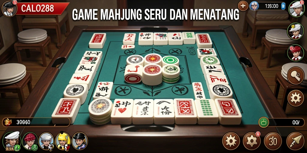 Gameplay menawan CALO288 dengan ubin Mahjong berwarna-warni.