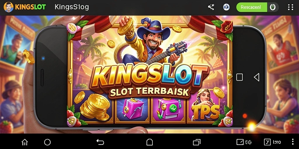 Tampilan gameplay seru dari KINGSLOT dengan tema yang berwarna-warni.
