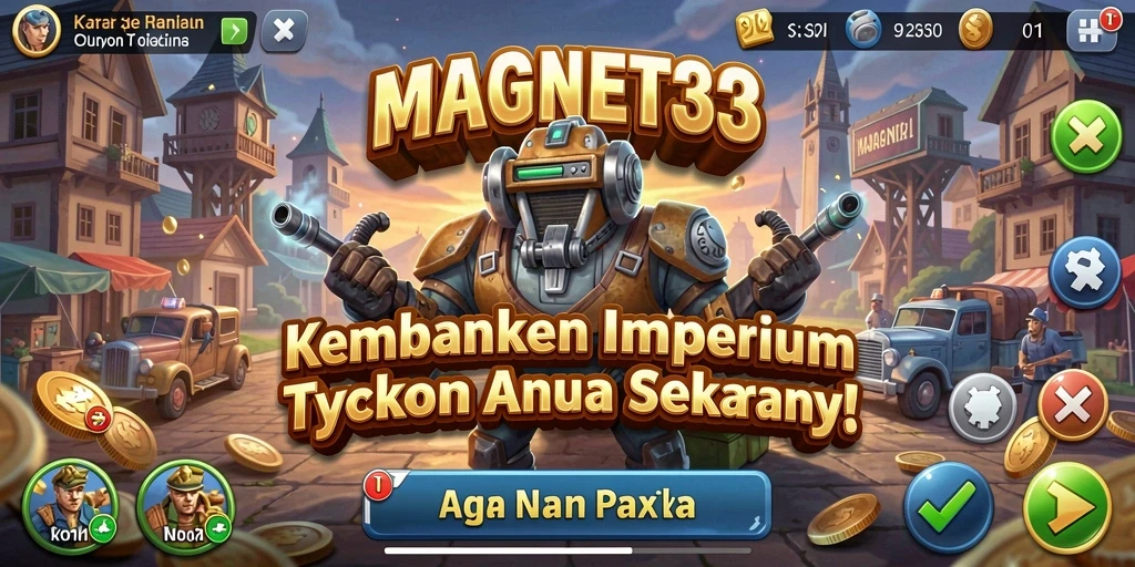 Tangkapan layar utama gameplay MAGNET33 yang menampilkan pengelolaan bisnis Tycoon.