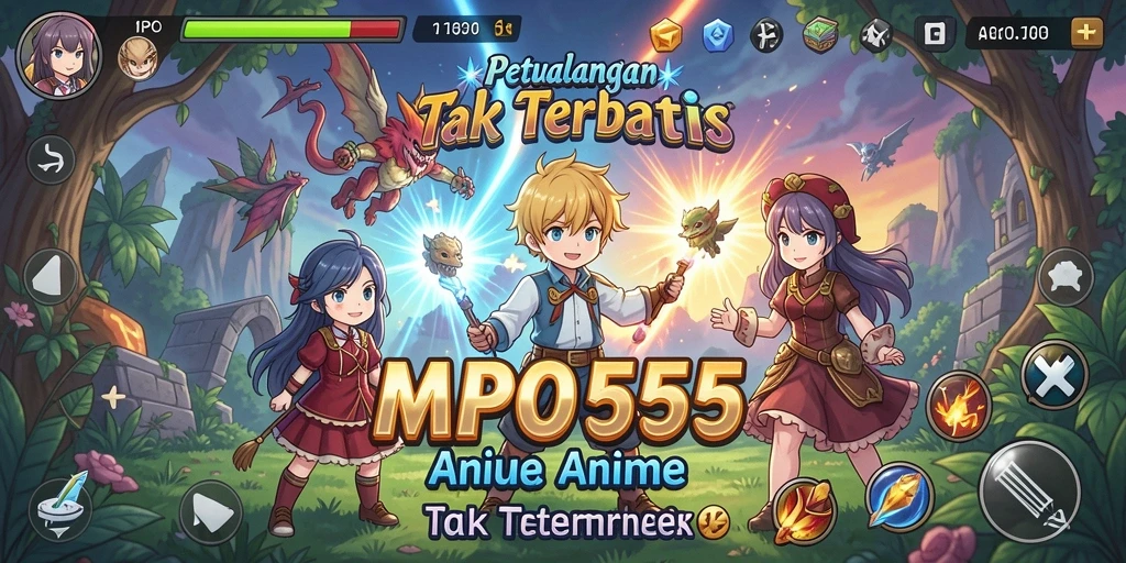 Tampilan gameplay MPO555 yang penuh aksi dan interaksi karakter.