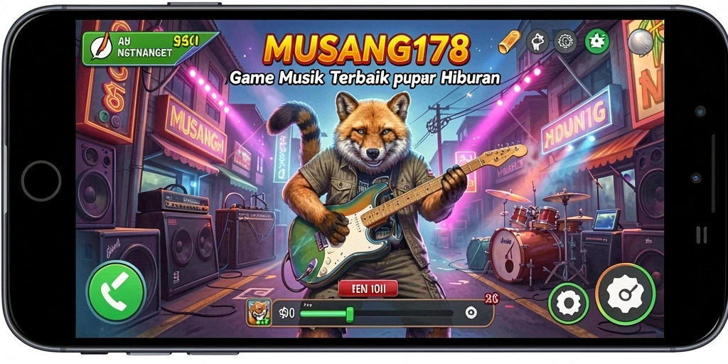Screenshot gameplay MUSANG178 menunjukkan pemain berinteraksi dengan musik.
