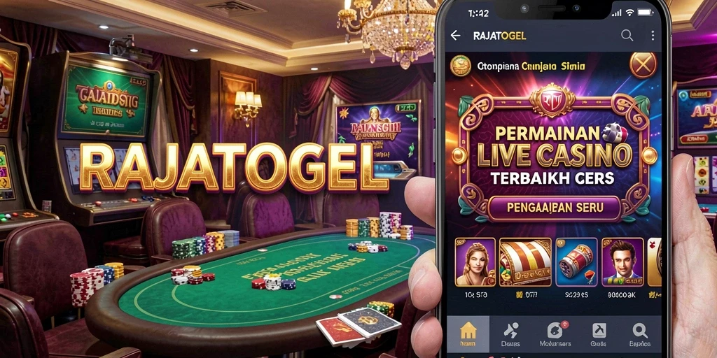 Screenshot utama RAJATOGEL menampilkan dealer langsung dalam permainan kasino.