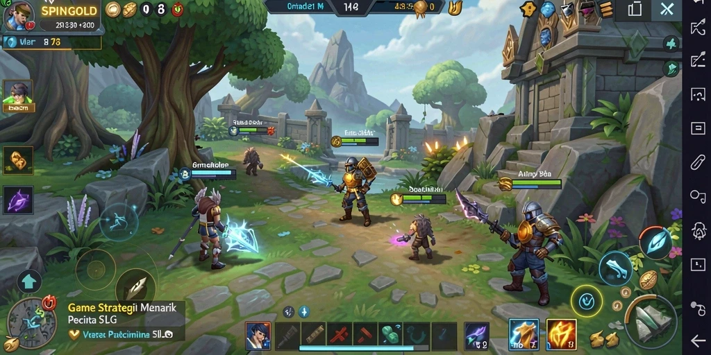 Tampilan gameplay seru SPINGOLD yang menantang dan grafis menarik.