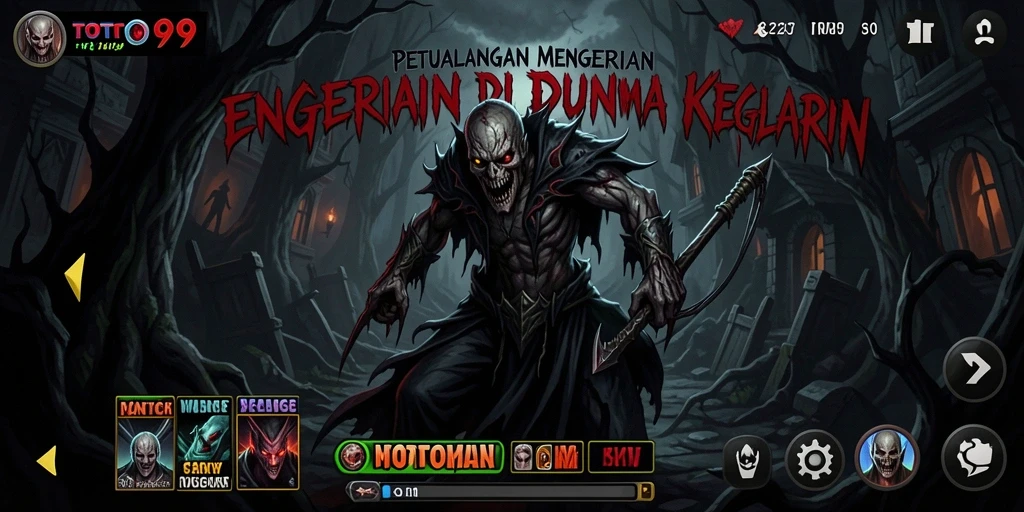Screenshot utama TOTO99 yang menampilkan suasana mencekam dan gameplay yang intens.