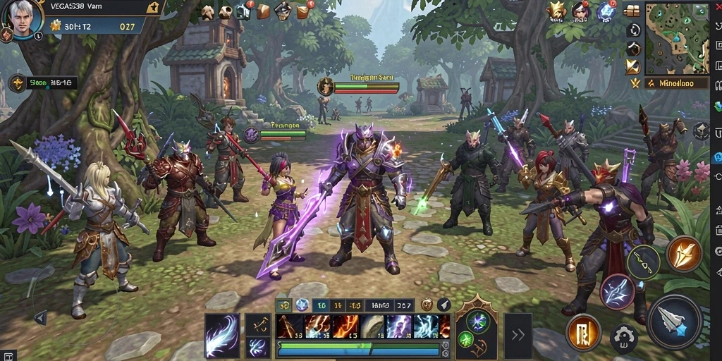 Screenshot gameplay VEGAS338 menunjukkan aksi mendebarkan di dunia MMORPG.