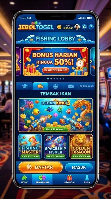 Skrin hasil togel terbaru di aplikasi JebolTogel.